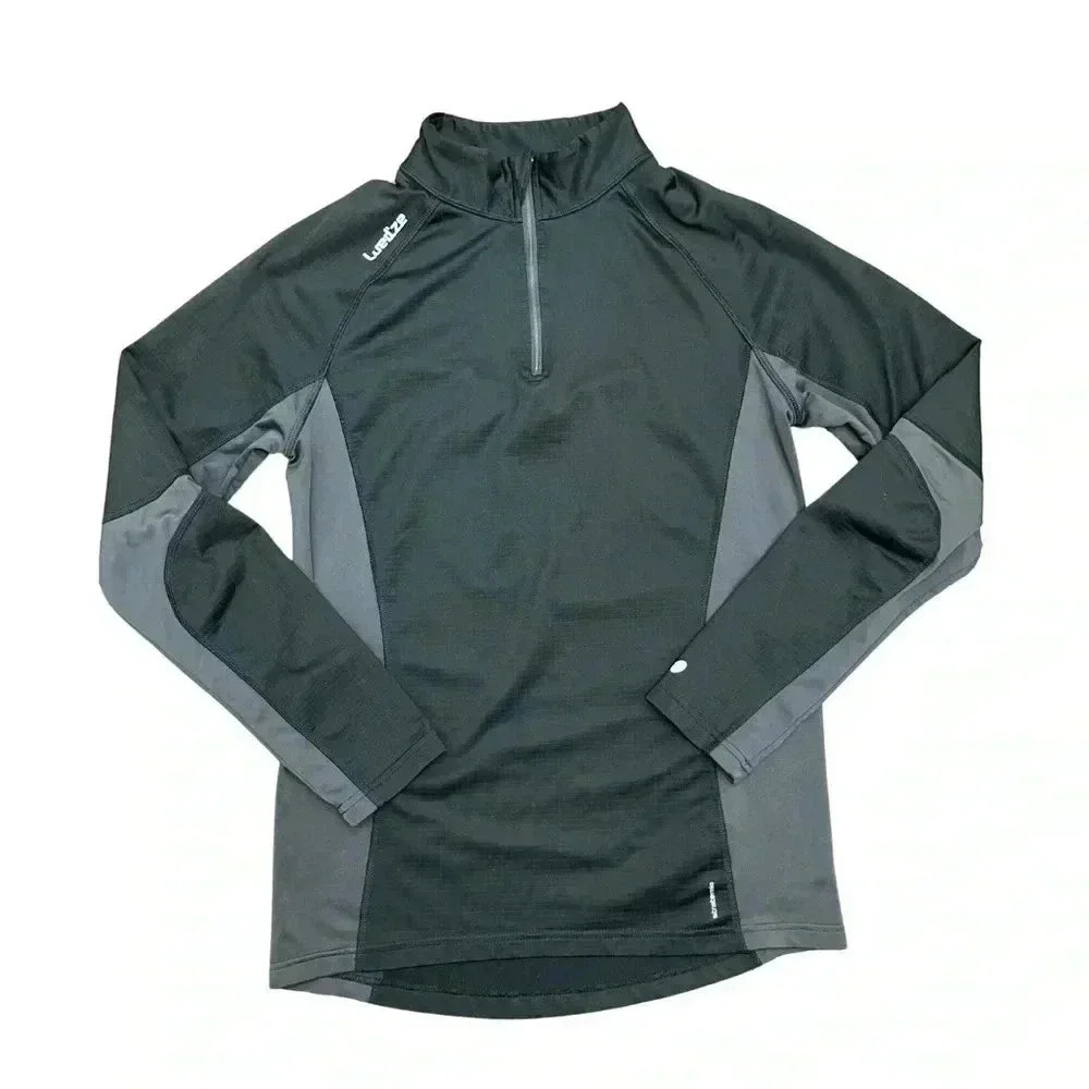Wedze Stratermic Quarter Zip Black Gray Decathlon Size S Base Layer Ski Board